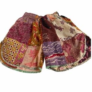 Jaded Gypsy Cotton Patchwork Shorts Small